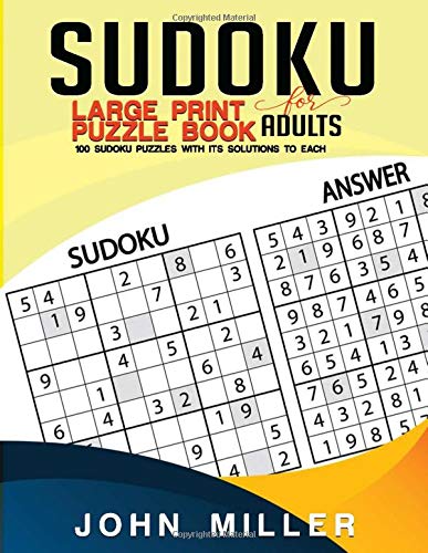 SUDOKU Large Print Puzzle Book For Adults: 100 Puzzles